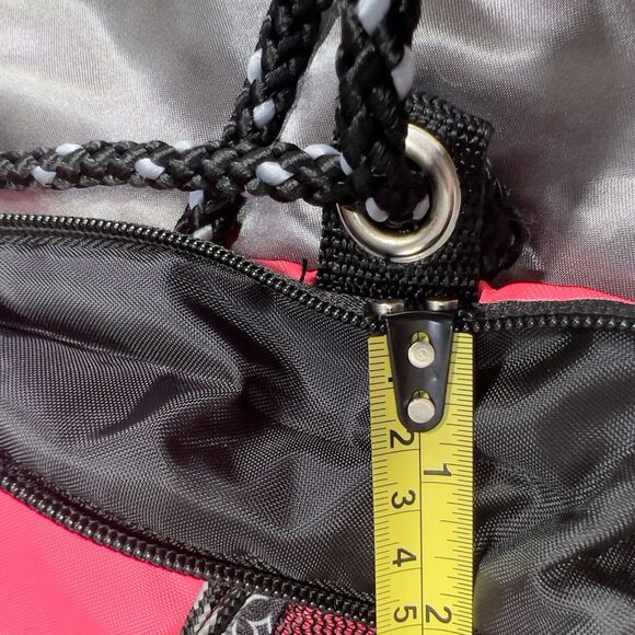 Eastport Sling Drawstring‎ Bag Expandable Parallel Zip Mesh Pink Activewear Yoga - Picture 16 of 16